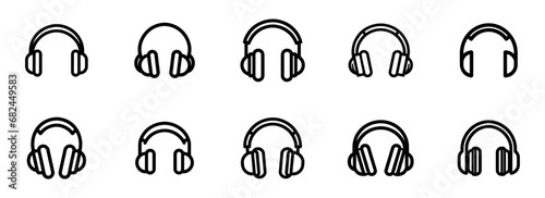 set of headphones line icons isolated. Vector illustration