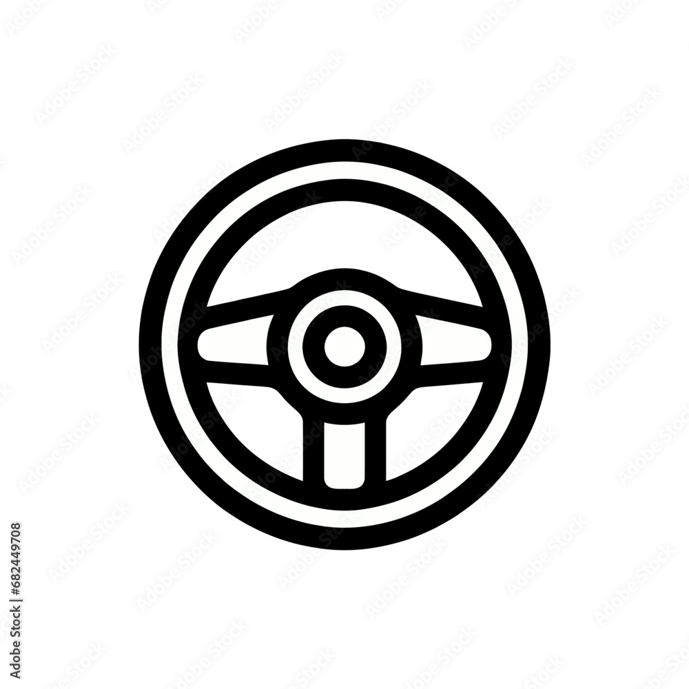 Steering wheel icon. Linear style sign on white background. Vector illustration Steering wheel icon. Linear style sign on white background. Vector illustration