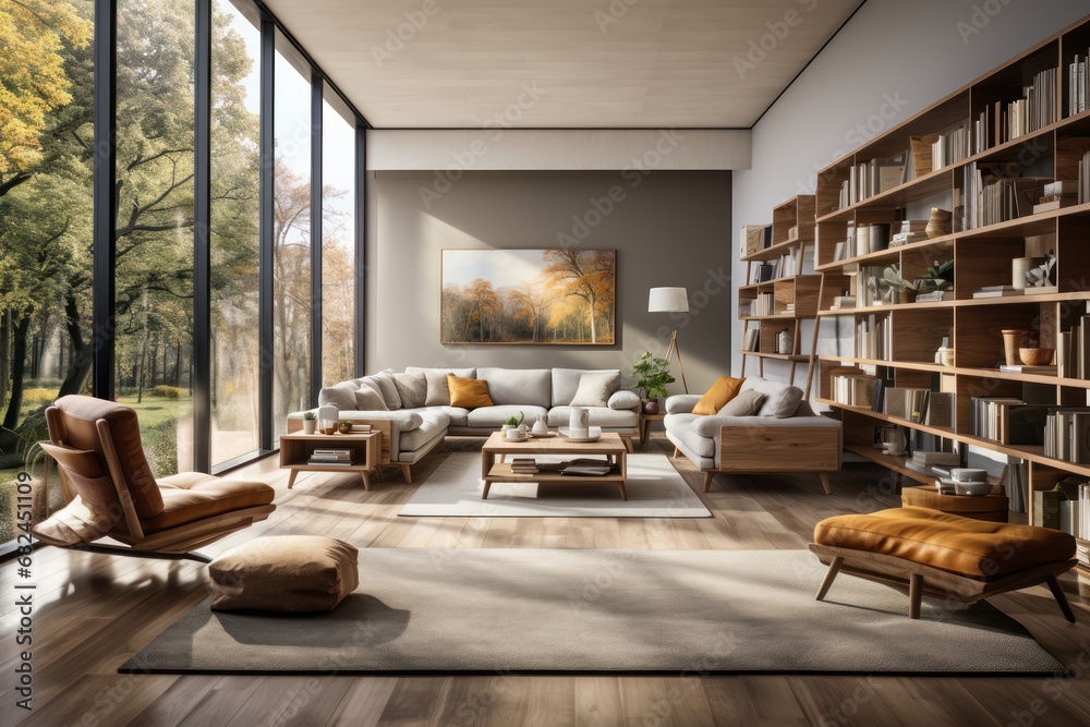 Interior of modern living room. Elegant Modern Living room - obrazy, fototapety, plakaty 