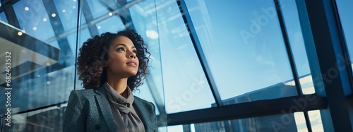 business woman with ambitious or entrepreneurial expression photo