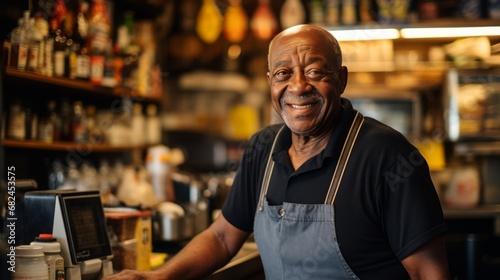 african american small business worker, establishment or store