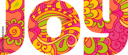 Joy.Calligraphy text retro design