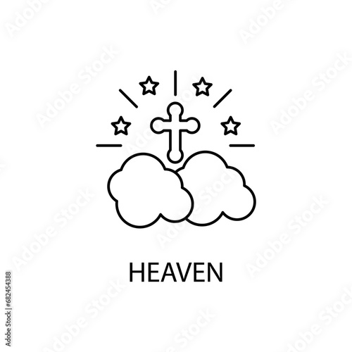 Heaven concept line icon. Simple element illustration. Heaven concept outline symbol design.