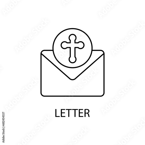 death letter concept line icon. Simple element illustration. death letter concept outline symbol design.