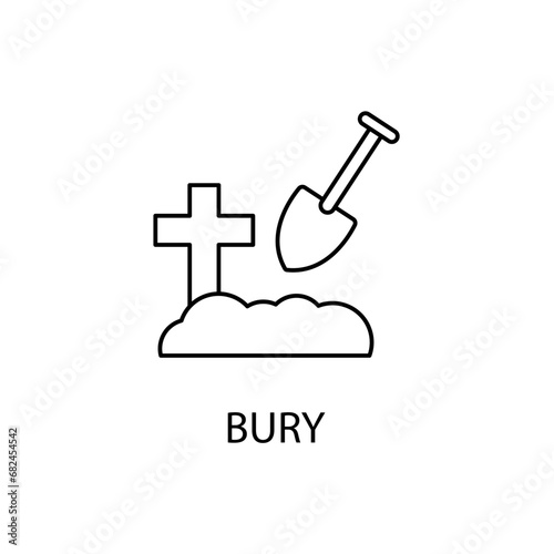 bury concept line icon. Simple element illustration. bury concept outline symbol design.