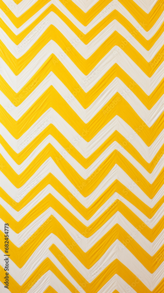 A pattern of bright yellow zigzags on a white canvas A pattern of bright yellow zigzags on a white canvas