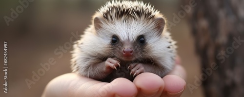 cute african baby hedgehog photo