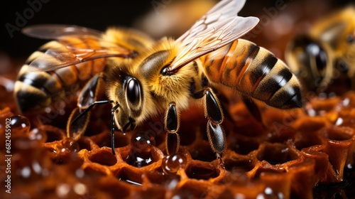 bees on honey