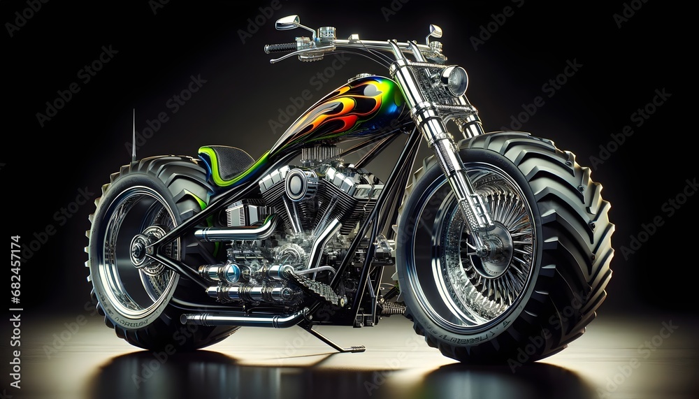 Modern futuristic motorbike concept design isolated on black background
