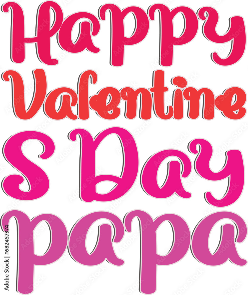 Happy valentine gay papa Groovy Wavy Retro Sublimation T-shirt Design
