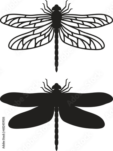 vector set of dragonfly symbols