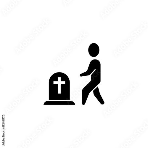 FUNERAL concept line icon. Simple element illustration. FUNERAL concept outline symbol design.