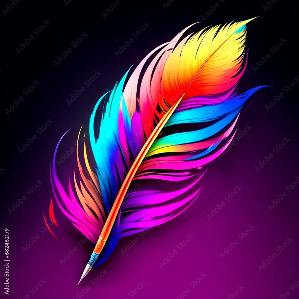 colorful quill feather pen colorful quill feather pen