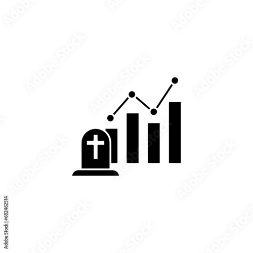 Death rate decline concept line icon. Simple element illustration. Death rate decline concept outline symbol design.