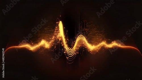 Abstract Sound waves. Frequency audio waveform, music wave HUD interface elements, voice graph signal cyberpunk, Generative ai animation photo