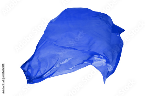 blue Fabric isolated on white background. Falling Fabric PNG. Flying Fabric PNG. 
