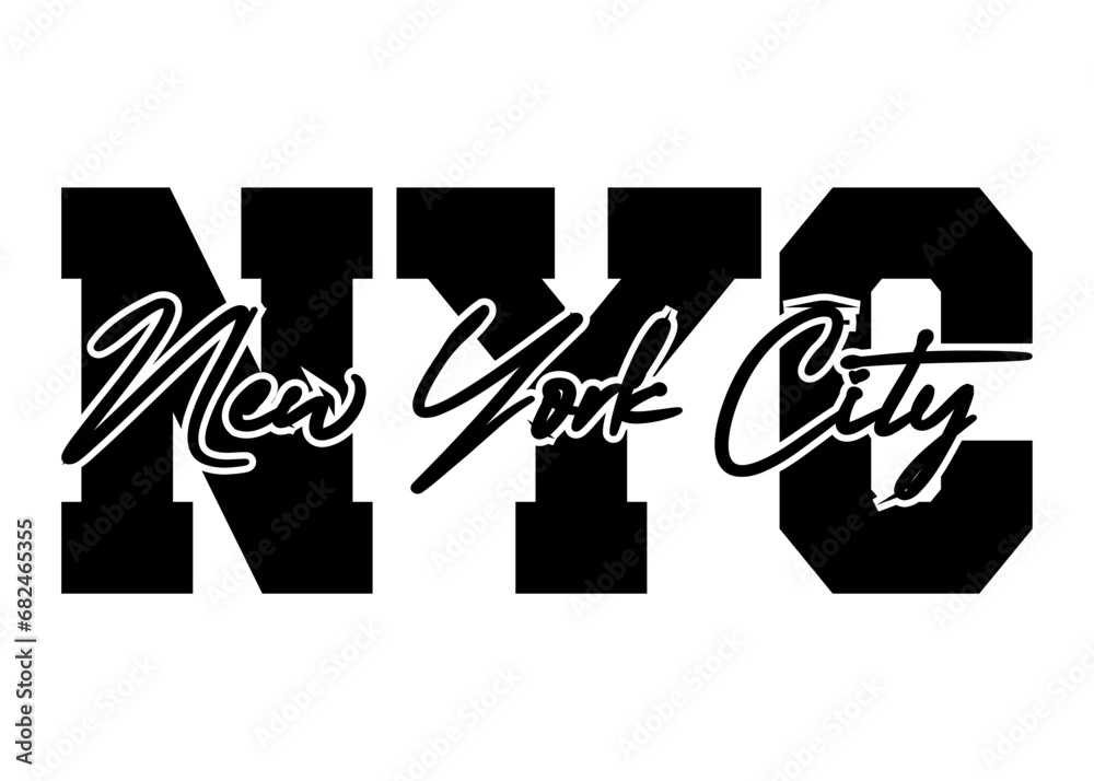NYC new york city text effect grunge style vector. NYC new york city text effect grunge style vector.