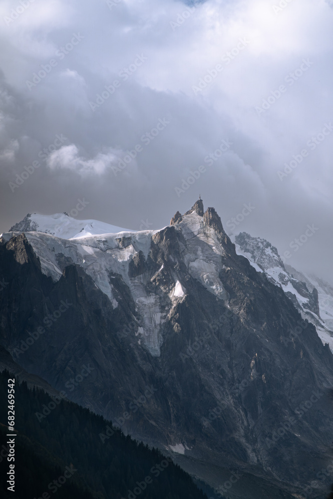 The Aiguille du Midi ridge in the Mont Blanc Massif