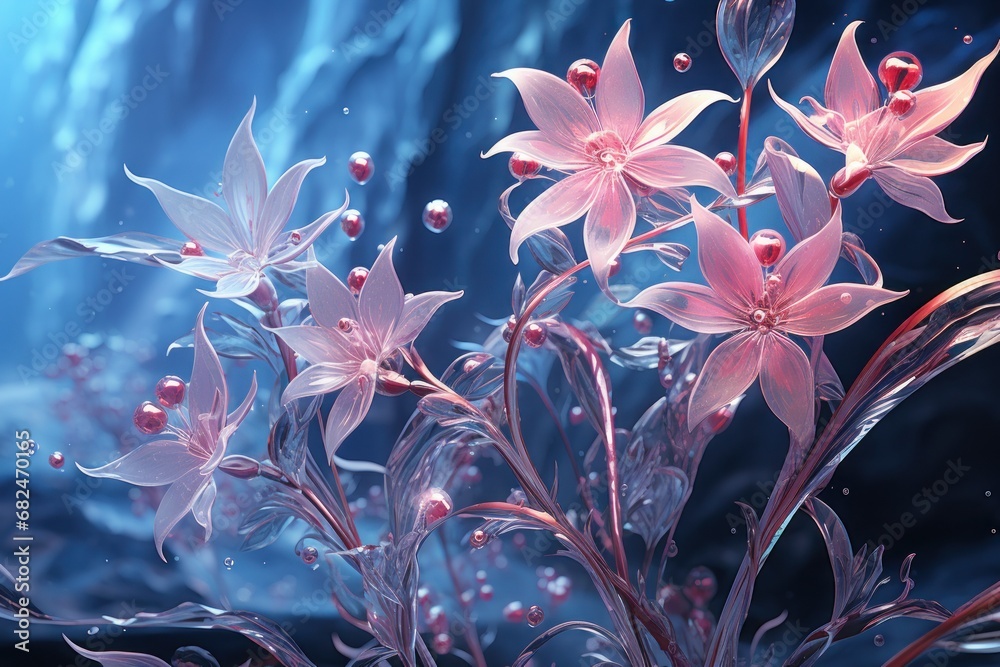 Fototapeta premium Frozen Macro - Generative AI