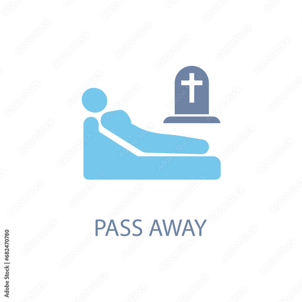 Pass Away concept line icon. Simple element illustration. Pass Away concept outline symbol design.