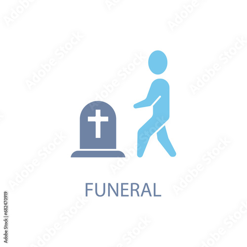 FUNERAL concept line icon. Simple element illustration. FUNERAL concept outline symbol design.
