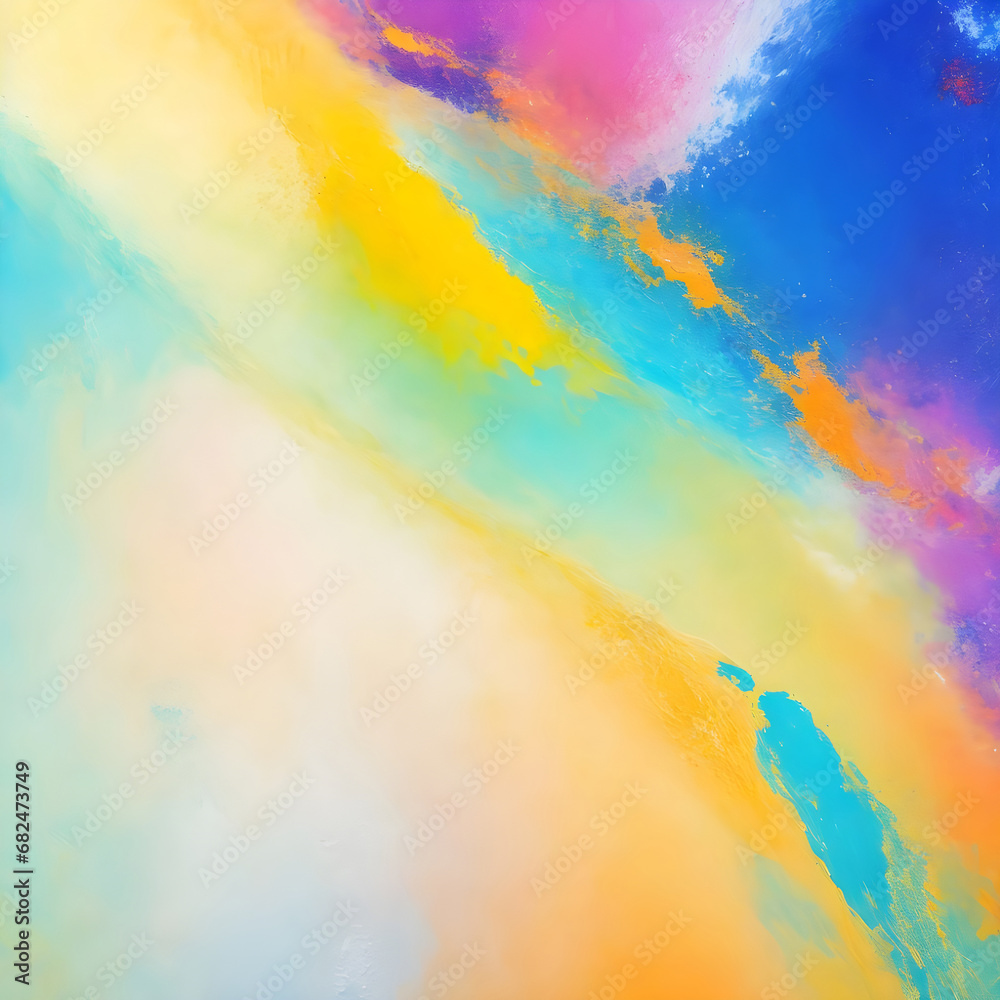 Abstract vibrant texture background. Digital Illustration imitating oil painting on canvas. Closeup of abstract rough colorful multicolored art painting texture, with oil brushstroke