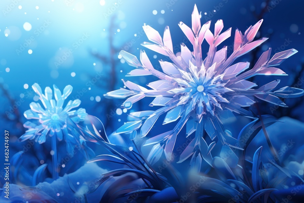 Obraz premium Frozen Macro - Generative AI
