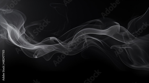 White smoke isolated against a dark backdrop.