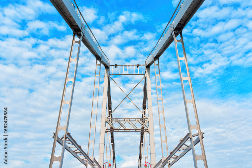 Abstract Bridge and Blue Sky Background