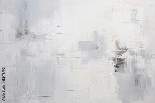 Modern abstract white painting with textured brush strokes and subtle grey and beige accents, perfect for minimalist decor.