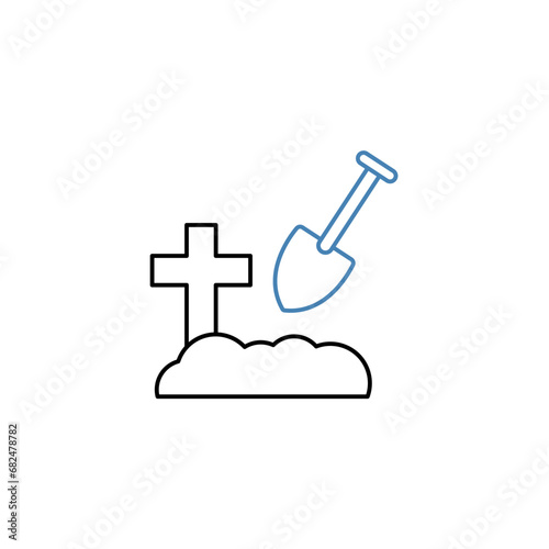 bury concept line icon. Simple element illustration. bury concept outline symbol design.