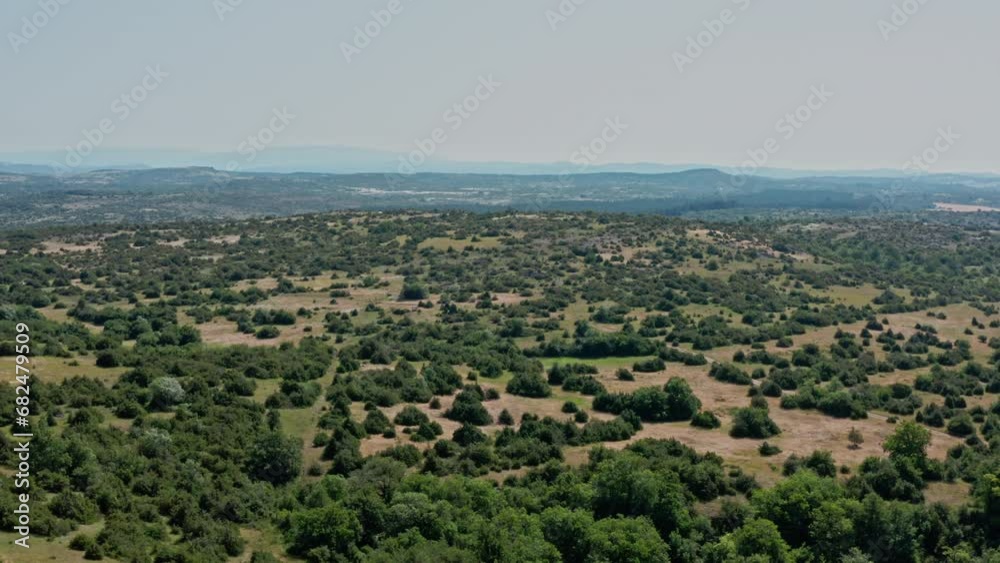 Verdant landscape, rural France from above sunny day Verdant landscape, rural France from above sunny day