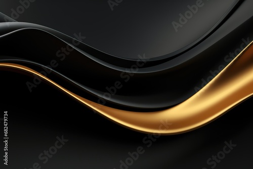 3D black and gold smooth wave background