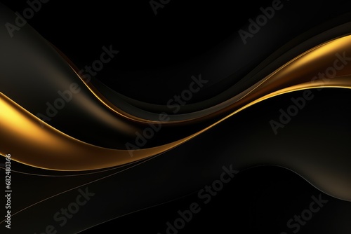 3D black and gold smooth wave background