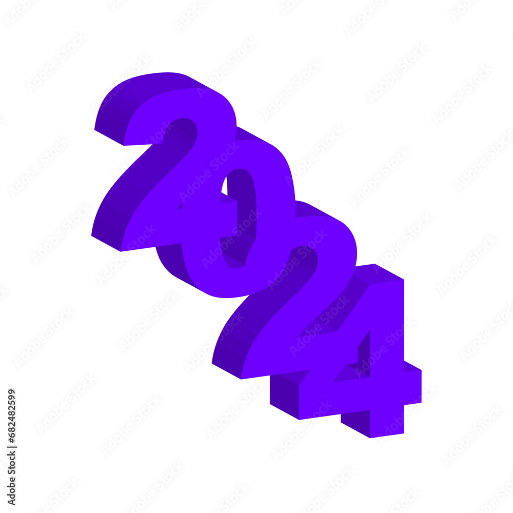 2024 happy new year 3d vector illustration eps 2024 happy new year 3d vector illustration eps