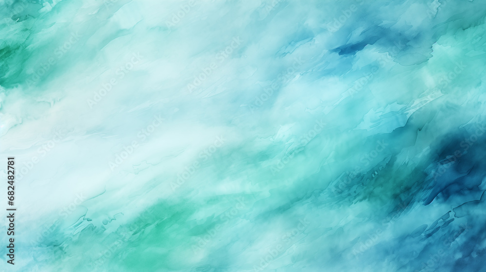 Abstract light green-blue watercolor background in April style