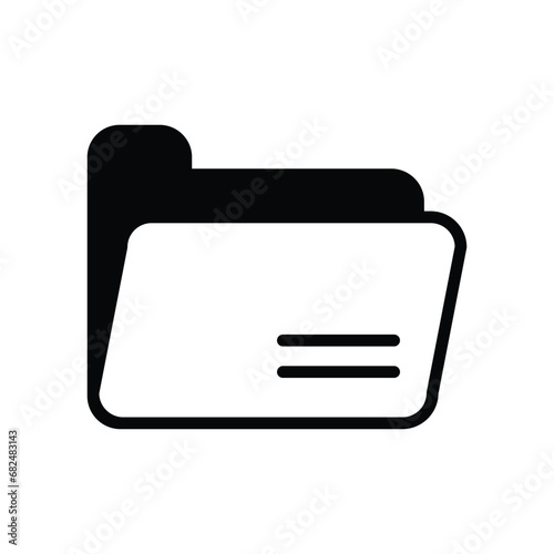 File Folder icon isolate white background vector stock illustration.