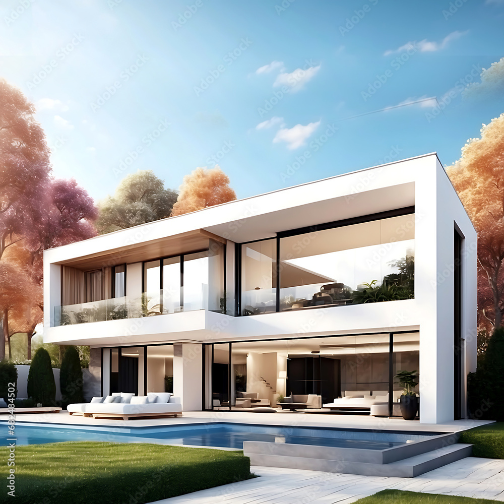 Real estate modern home design for sale ai generated