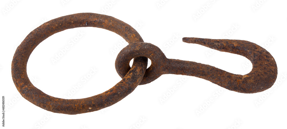Old rusty hook isolated on white background. Old rusty hook isolated on white background.
