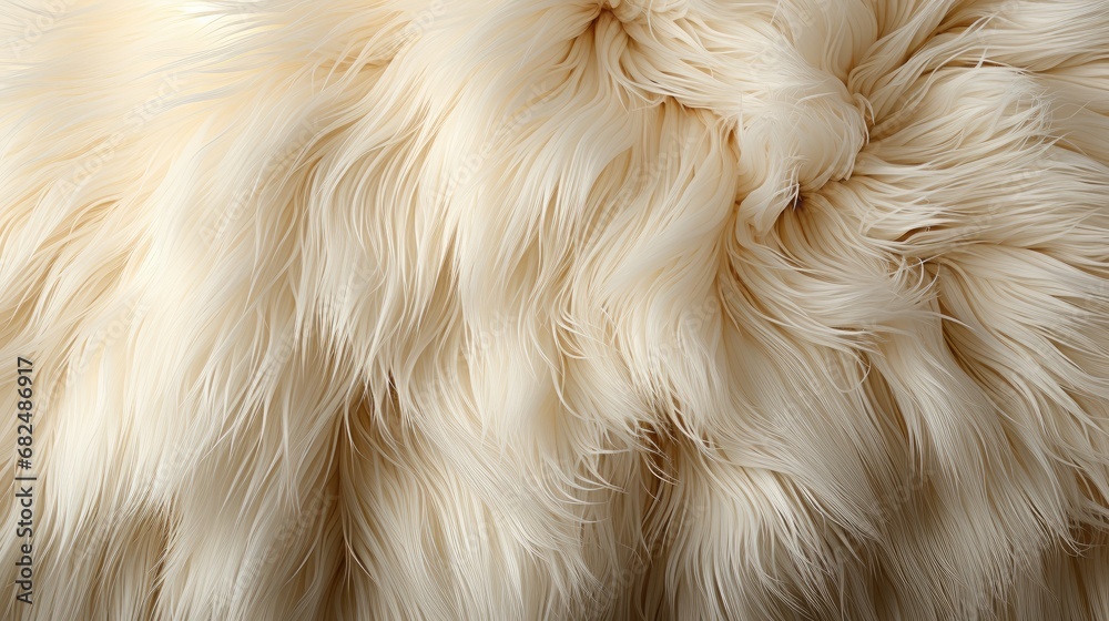 background texture of animal fluffy white fur - obrazy, fototapety, plakaty 