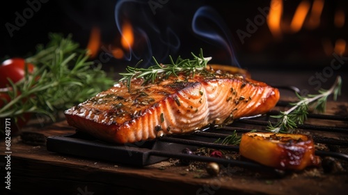 Close up of delicious grilled salmon © BrandwayArt
