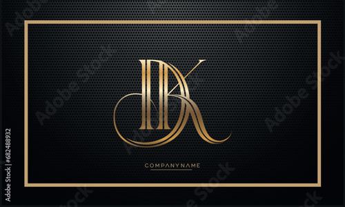 Alphabet Letters DK or KD Logo Monogram