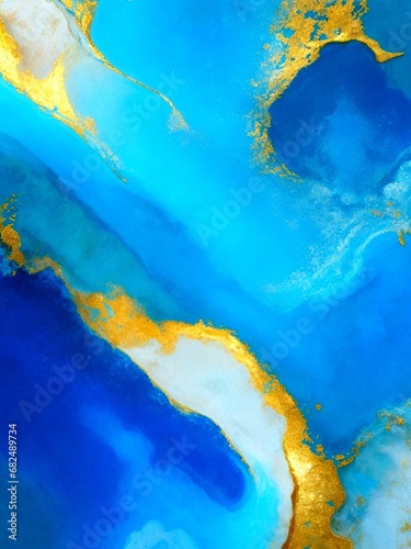 Fondo lquido azul abstracto de tonos azules photo