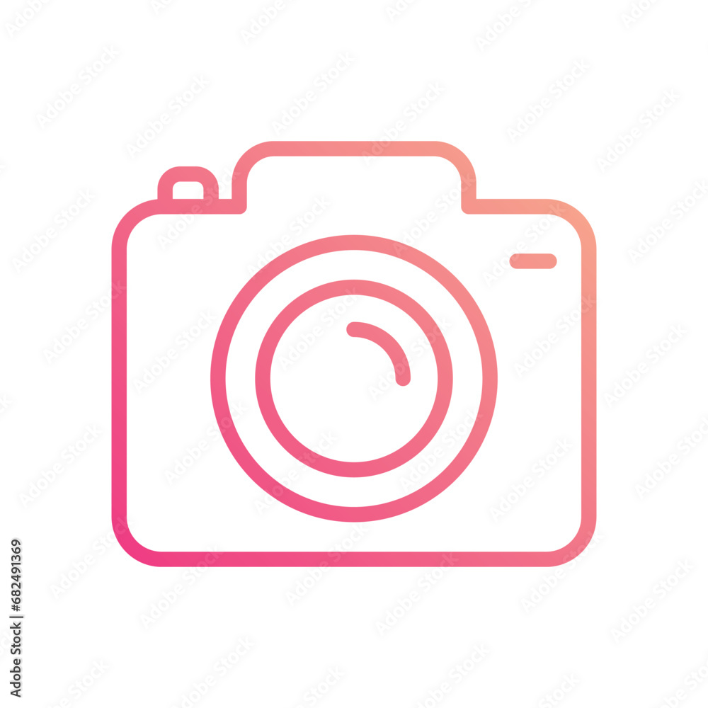 Camera icon isolate white background vector stock illustration.