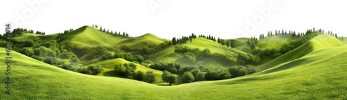 Green hills lanscape cut out photo