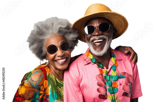 Interracial senior couple in vacation clothes © AdriFerrer