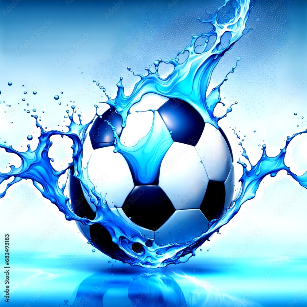 Naklejka premium football wallpaper beautiful blue and white gradient