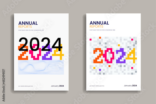 Abstract pixelated 2024 cover typography