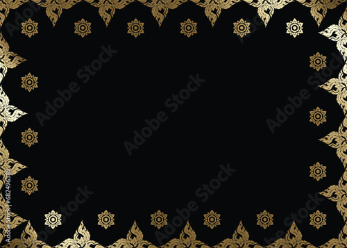 Thai art frame border pattern vector illustration
