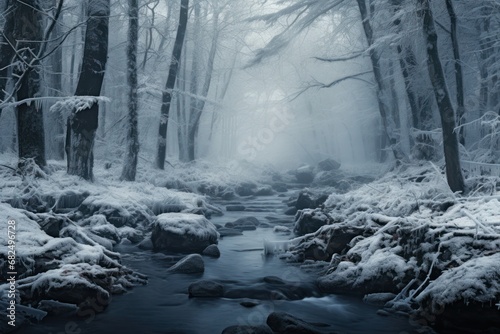 Winter Foggy Forests - Generative AI